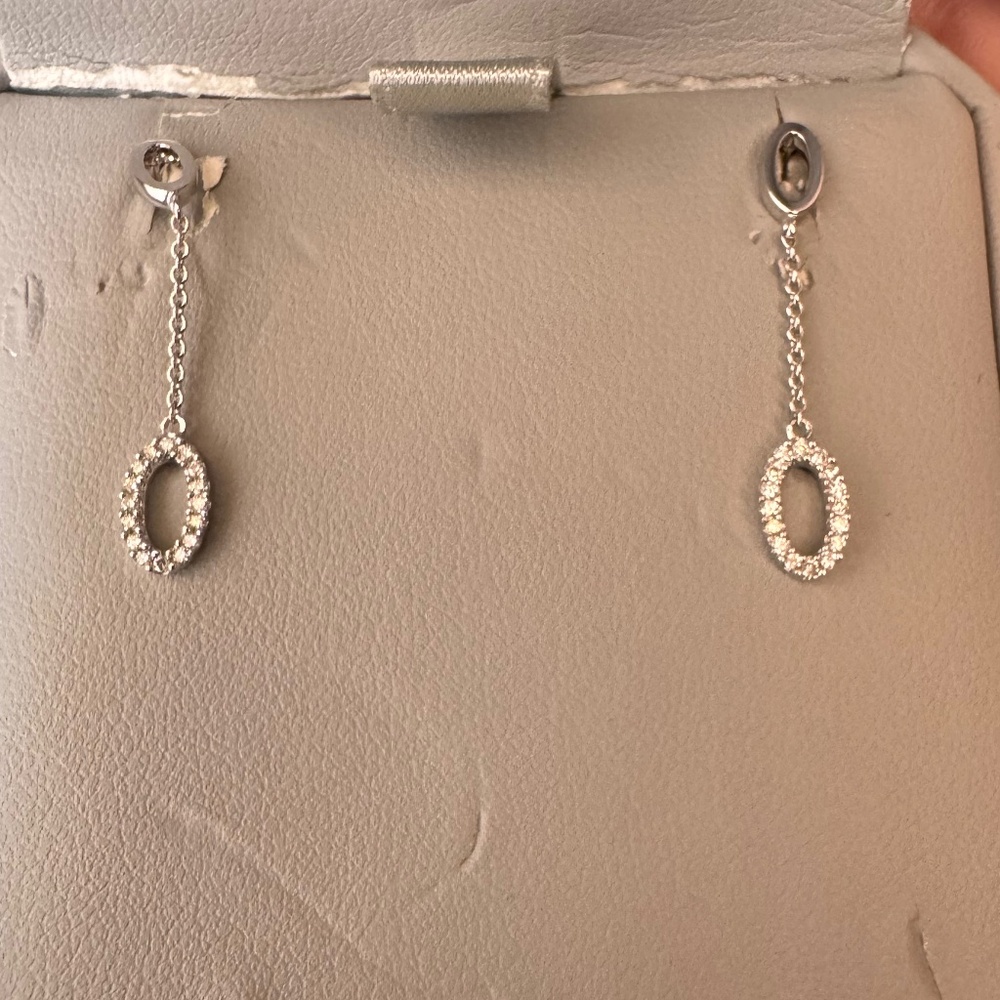 Shane Co. 24k oval drop diamond accent earrings
